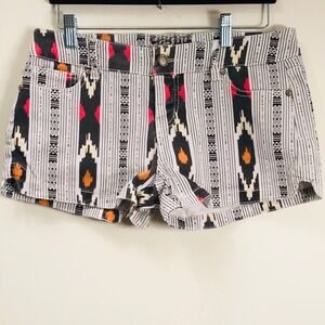 Hot Kiss Cici Shorts Aztec Print Juniors Size 7 Tribal Festival Southwestern